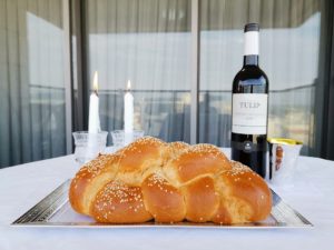 Shabbat candels, challa and Kidush cup