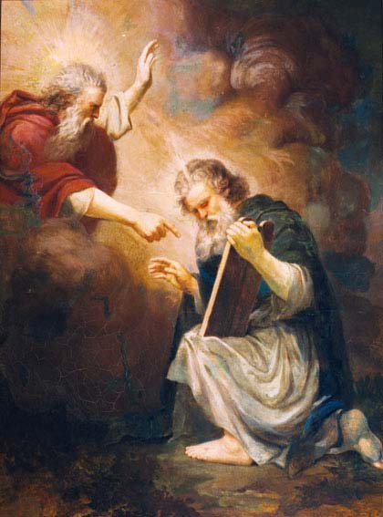 Moses receiving the Ten Commandments