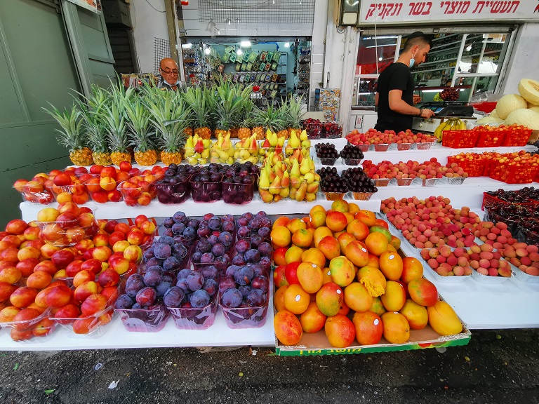 A stand in Tel Aviv market
